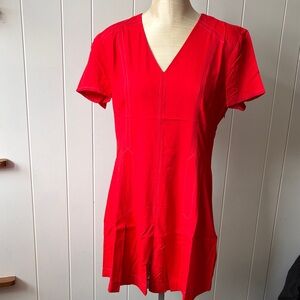 Women’s Alice’s Pig Vibrant Red V-Neck Dress Size 6 NWT
